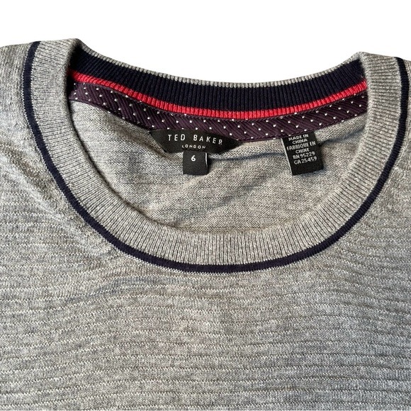 Ted Baker London Gray Short Sleeve Crewneck Sweater – Size 6 (XL) - Picture 8 of 11